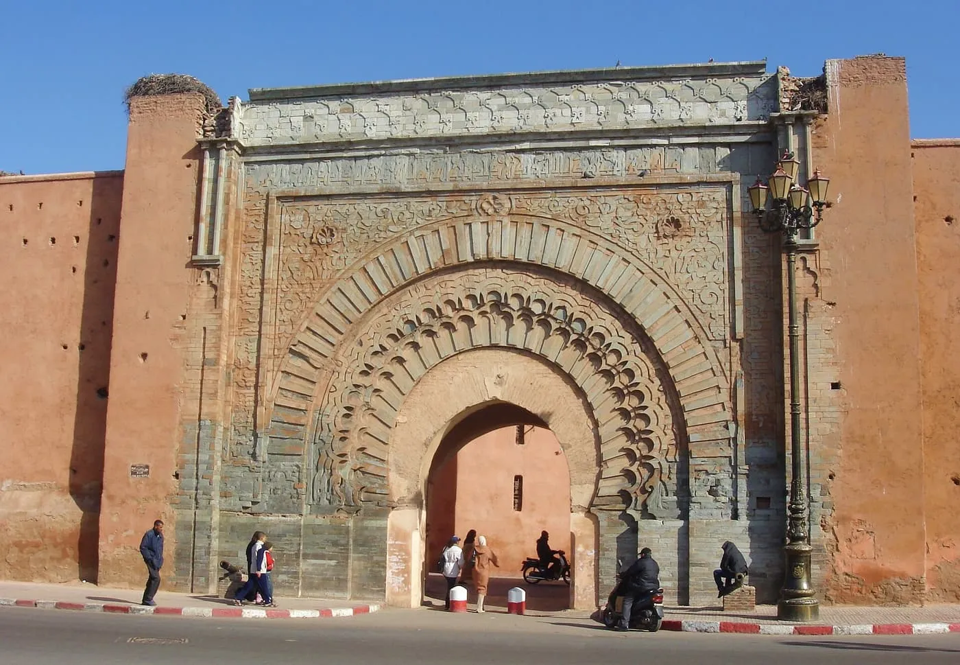 Bab Agnaou, a carved stone gate set in a high red city wall