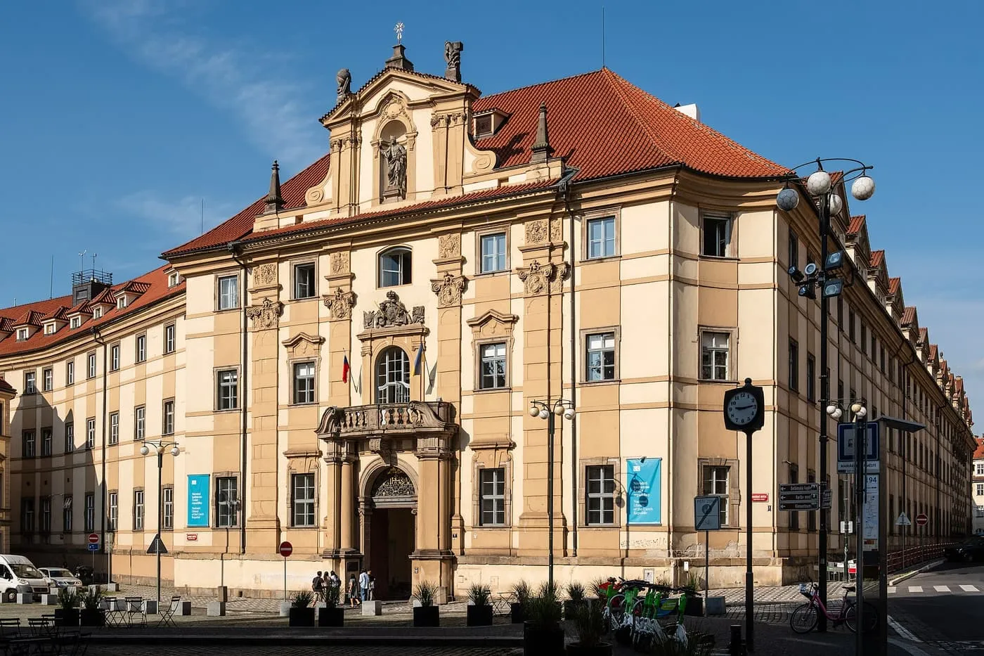 The Baroque facade of the Clementinum on Marian Square