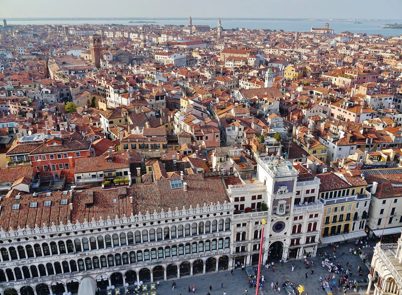 The Clock Tower and the roofs of San Marco seen from above